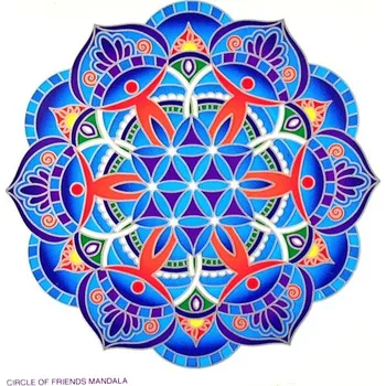 Okenní dekorace Mandala na sklo - Kruh přátel - velká Sunseal