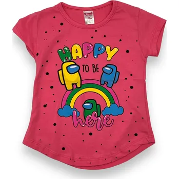 Nehir Dívčí růžové tričko s krátkým rukávem DENISA Barva: Růžová, Velikost: 104