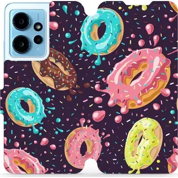 Pouzdro na mobilní telefon Flipové pouzdro Mobiwear - Xiaomi Redmi Note 12 4G - VP19S Donutky (Knížkové flip pouzdro, obal, kryt na mobil Xiaomi Redmi Note 12 4G - VP19S Donutky, materiál Umělá kůže + TPU - ochrana 360°, stojánek, silikonová vanička, magnetické zavírání)
