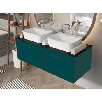 Koupelnový nábytek Besco Dexa Spodní skříňka 60 cm, madla - zlatá, zelená matná, NASUD654ZZ