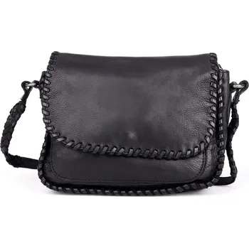 Kabelka Malá černá kožená crossbody kabelka Gianni Conti no. 674