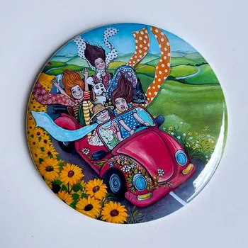 Dekorativní magnet Dámská jízda - velký magnet 75 mm