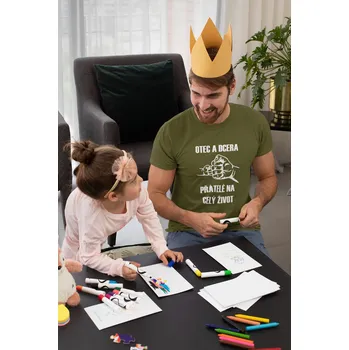 Pánske tričko Otec a Dcera Barva: Khaki, Velikost: 4XL