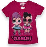 Dívčí růžové tričko s krátkým rukávem LoL Barva: Fuchsiová, Velikost: 116