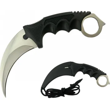 Bojový nůž Nůž karambit s pouzdrem - stříbrný