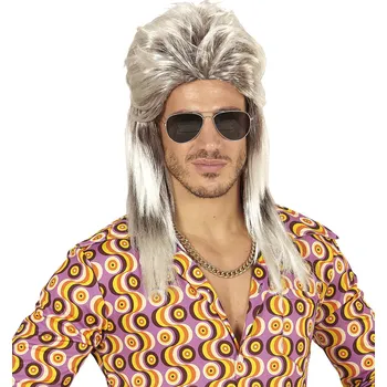 Karnevalová paruka Pánská blond paruka mullet s melírem