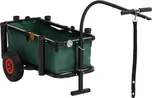 Černý rybářský vozík se zelenou taškou…