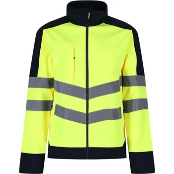 Pánská mikina Regatta Pro Hi-Vis Pánská softshellová bunda - reflexní TRA625 Yellow-Navy S