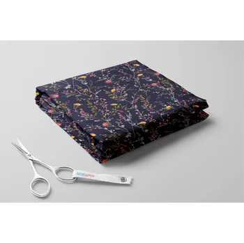 Fleece antipilling, Jemné kvítky Barva: Navy