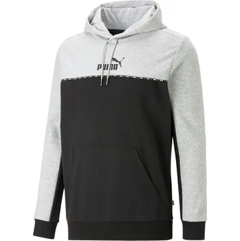 Pánská mikina Pánská mikina PUMA ESS BLOCK X TAPE HOODIE FL 673342-04 GRAY S