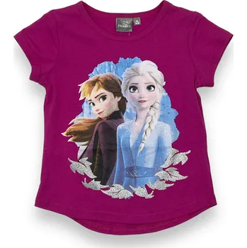 Dívčí tričko Dívčí trička s krátkým rukávem Ledové králoství FROZEN Barva: Fuchsiová, Velikost: 98
