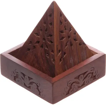 Vonná tyčinka Stojánek na vonné kužely - Dřevěná pyramida