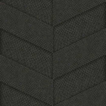 Tapeta Origin Vliesová tapeta černá, parketový vzor kůže 347795, Luxury Skins, Origin, velikost 0,53 x 10,05 m