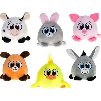 plyšák Mikro trading Zvířátko farma - 8 cm - plyšové kulaté - 6 druhů