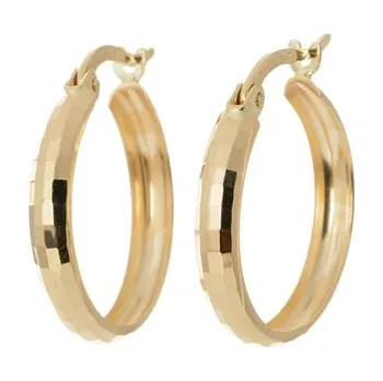 Náušnice Náušnice kruhy ze žlutého zlata 18 mm NA1259F + Dárek zdarma