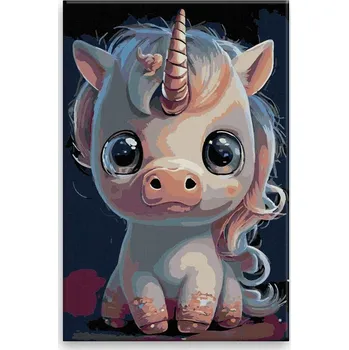 Dětské zboží Malování podle čísel - Jednorožec s noční oblohou - 40x60 cm, bez dřevěného rámu - CZ výroba