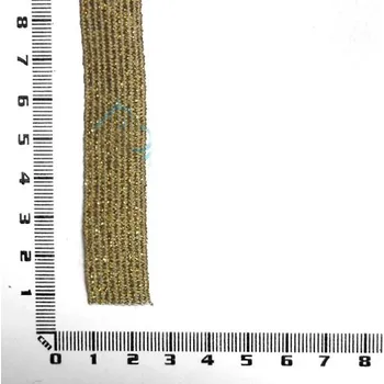 Textilní guma Pruženka, guma bílá se zlatou nití, 1,5 cm, 1metr