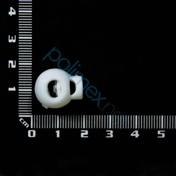 Brzdička na šňůrku, BÍLÁ, 1,6x1,8 cm, 1ks