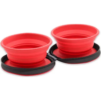 Miska pro psa Akinu ČESKÝ LES miska cestovnÍ 2x350ml Barva: Červená
