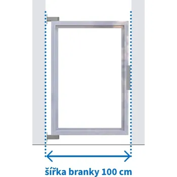 branka FL BRÁNY Vstupní branka, šířka 100 cm, výška 200 cm, lakovaný rám, bez výplně