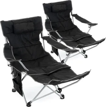 Zahrada Sada kempingových židlí, 2 ks, černá