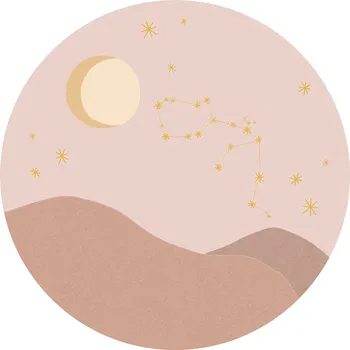 Tapeta Eijffinger Růžová vliesová kruhová tapeta znamení zvěrokruhu Vodnář, 323114, Explore, Eijffinger, průměr 115 cm