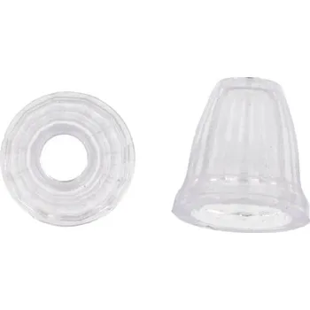 Koncovka na šňůrku, BÍLÁ TRANSPARENTNÍ, 1,1x1,1 cm, 1ks