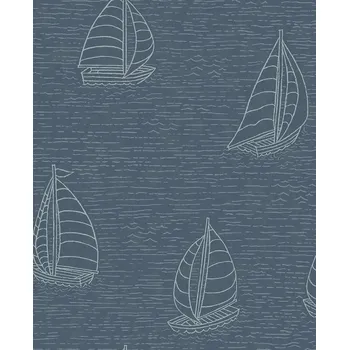 Tapeta Eijffinger Modrá vliesová tapeta na zeď s plachetnicemi, 323014, Explore, Eijffinger, velikost 0,52 x 10 m