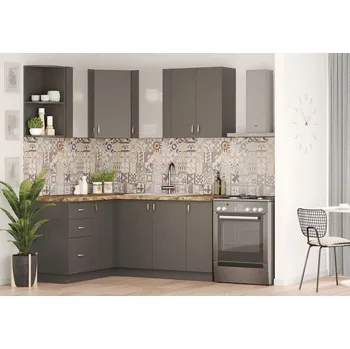 Kuchyňská linka Casarredo Berhil 250/250 cm antracit