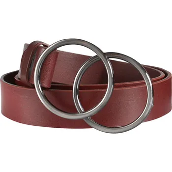 Opasek Lamour Bordový dámský kožený opasek s kruhy 3 cm Vínová