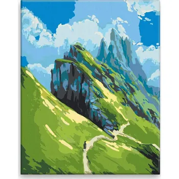 Malování podle čísel - Horská cesta - 40x50 cm, bez dřevěného rámu - CZ výroba