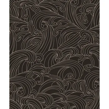 Tapeta Černá vliesová tapeta na zeď, mořské vlny, M62919, Elegance, Ugepa
