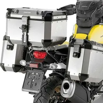 Zavazadlo na motocykl Kappa KVE48A - topcase stříbrný hliníkový kufr K-Venture Monokey 48 litrů