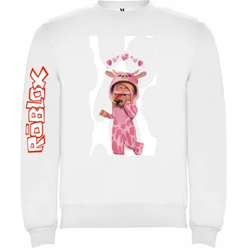 Dívčí mikina Dámská světle růžová mikina Roblox Barva: Bílá, Velikost: XL