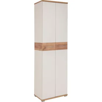 Šatní skříň Germania Bílá skříň Topix 199 x 59 cm s dubovým dekorem