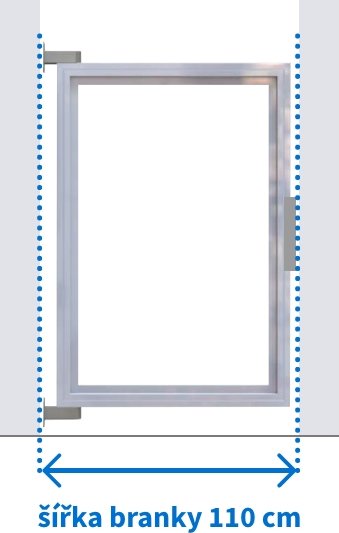 FL BRÁNY Vstupní branka, šířka 110 cm, výška 100 cm, lakovaný rám, bez výplně