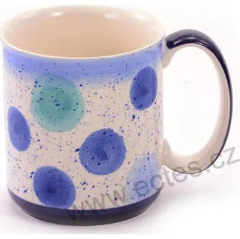 ChaCult ENISA keramický hrnek modrá kolečka a puntíky 350ml