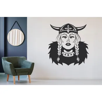 Samolepící dekorace Lepy.cz Samolepka na zeď Vikingská žena Velikost (šířka x výška): 50x48cm, Barevná varianta: Světle modrá
