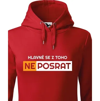 Dámská mikina Dámská mikina Hlavně se neposrat, Barva Červená, Velikost M, Canvas Dámská mikina Bezvatriko.cz 0565 - bilozluta je