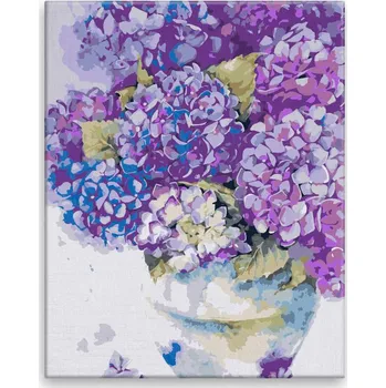 Malování podle čísel - Šeřík ve váze - 40x50 cm, bez dřevěného rámu - CZ výroba