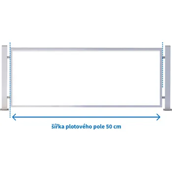 Plot FL BRÁNY Rámové plotové pole 50 x 200 cm, lakovaný rám, bez výplně