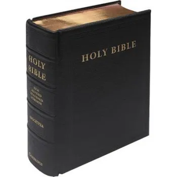 Populárně naučná literatura pro dospělé NRSV Lectern Bible with Apocrypha, Black Goatskin Leather over Boards, NR936:TAB Black Goatskin Leather Anglicized Edition (EN)