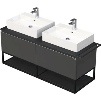 Umyvadlo Koupelnová skříňka s umyvadlem Intedoor Landau Metal 140 cm antracit