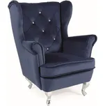 Křeslo tmavě modrá LILI VELVET