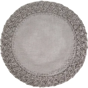 SADA 6KS PROSTÍRÁNÍ NA STŮL BOHO 11 (FI) 38 CM ŠEDÁ