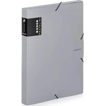 Archivační box Box na spisy A4 s gumou PASTELINI - šedá