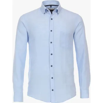 Pánská košile Pánská lněná košile Barva: Světle modrá, Velikost: 5XL, Střih: REGULAR FIT