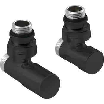 Hlavice pro radiátor COMPACT BLACK připojovací sada ruční rohová, černá mat CP5115BS