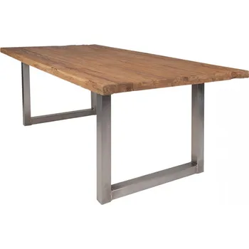 Jídelní stůl Jídelní stůl masiv recyklovaný teak Maximus 240x100 stříbrné kovové nohy