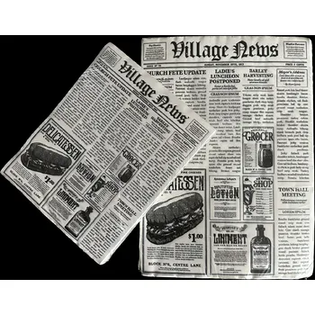 Balící papír FLEXOBAL Papír pergamen bílý 20x25cm potisk noviny (cena za 500ks)